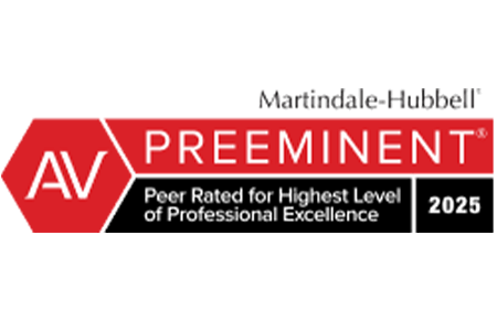 Martindale-Hubbell AV Preeminent Peer Rated for Highest Level of Professional Excellence 2025